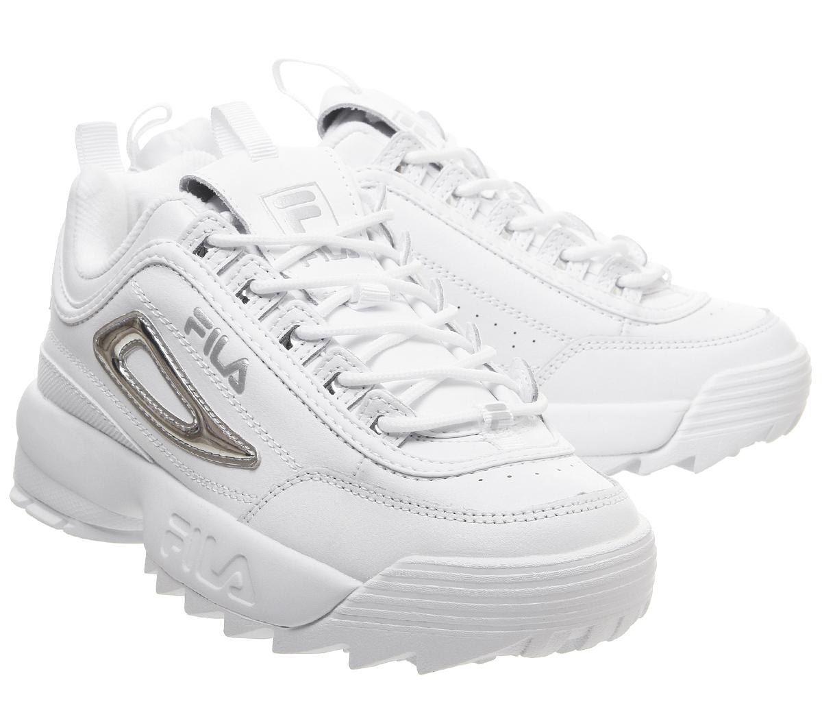 fila disruptor ii trainers white leather