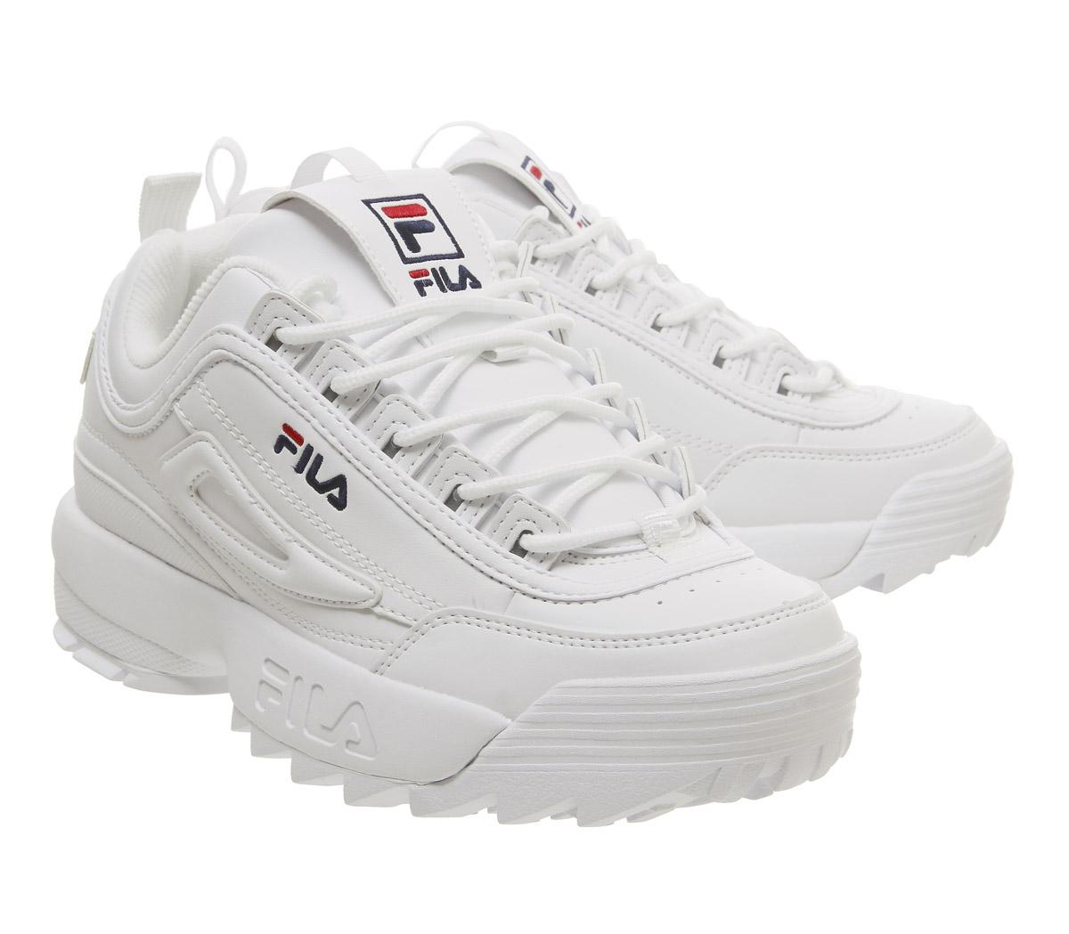 fila disruptor ii white trainers