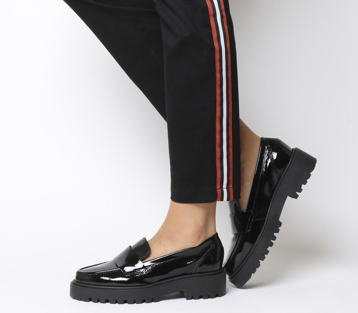 Office Freemont Clean Chunky Loafers Black Patent Leather Office Freemont Clean Chunky Loafers Black Patent Leather