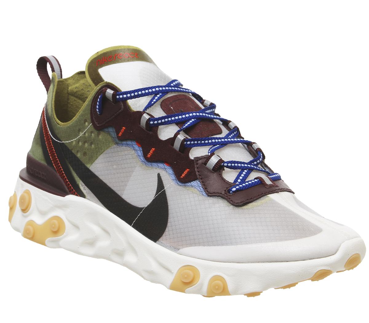 Nike React Element 87 Trainers Moss 