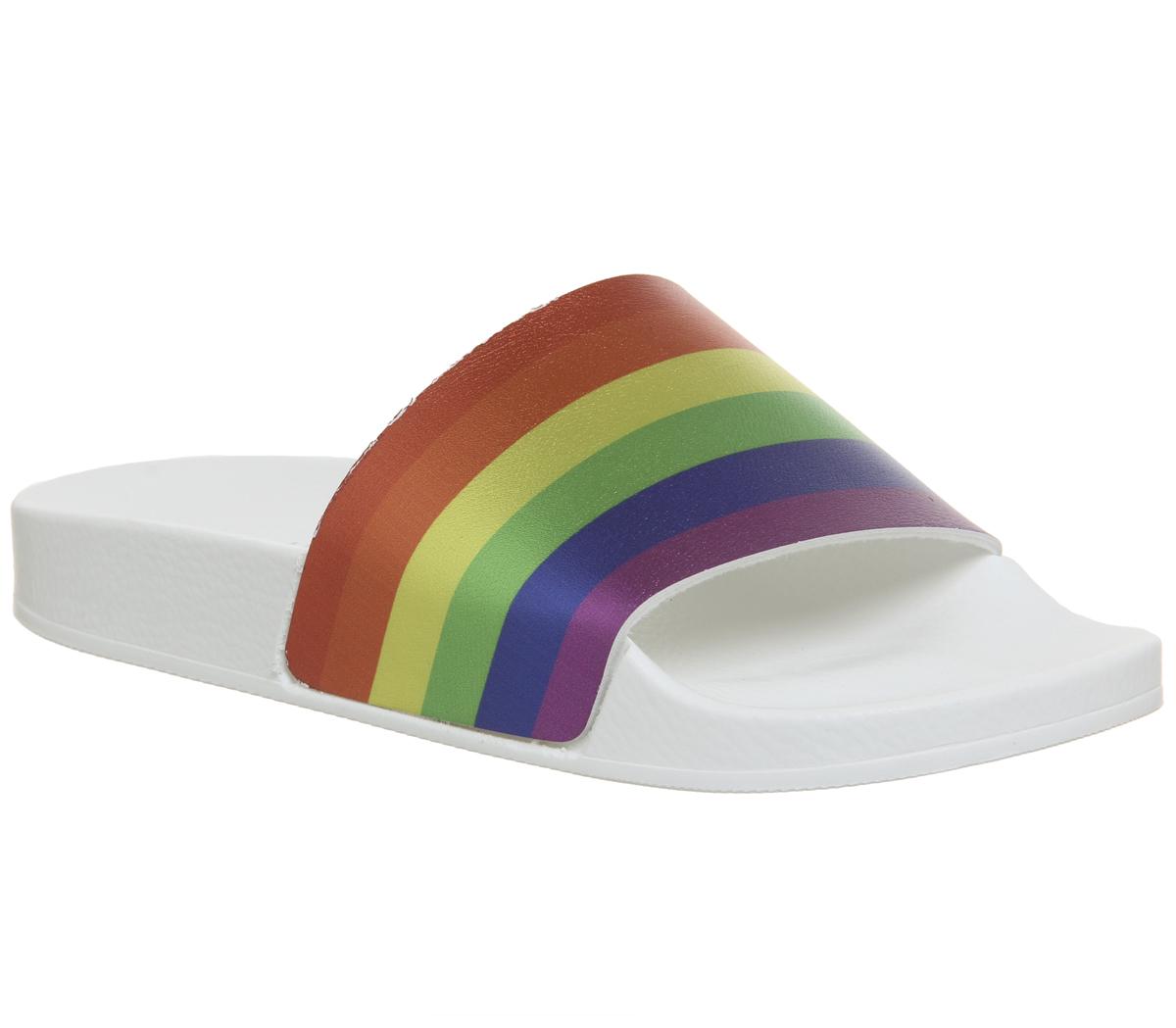 womens rainbow slides