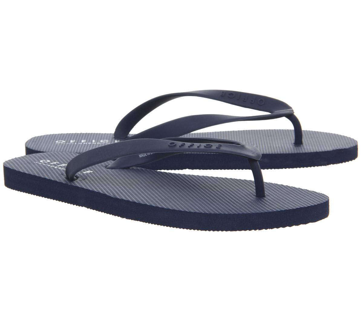 Office Holiday Logo Flip Flops Navy Men’s Sandals