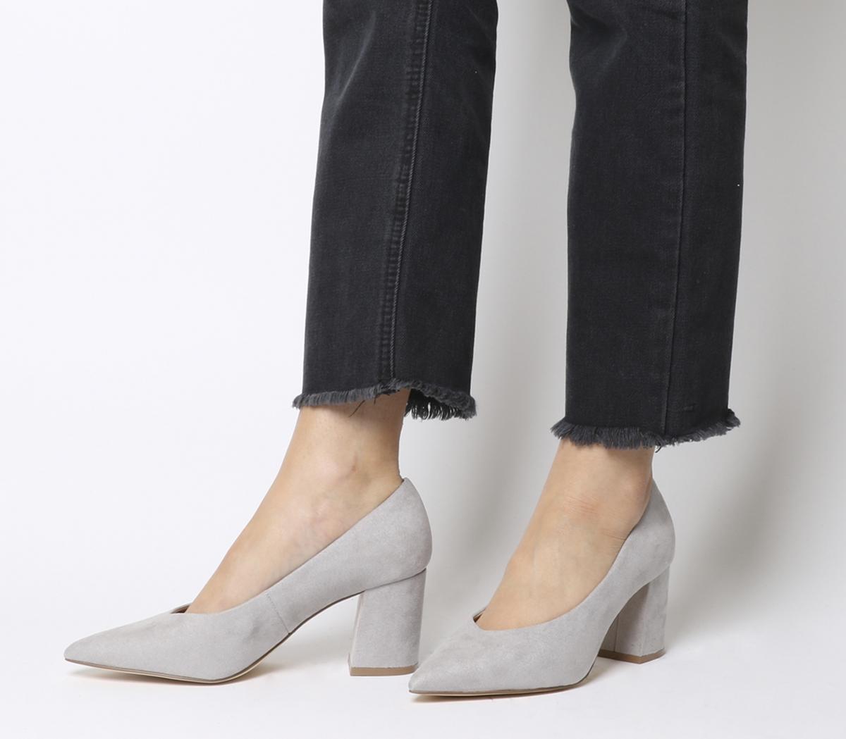 Office Mama Point Court With Chunky Heel GREY,Grau