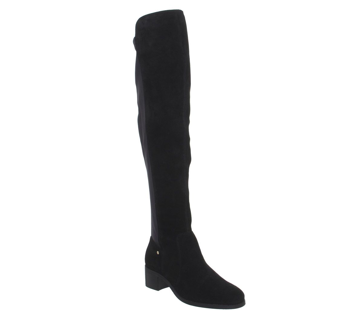 Office Kite Stretch Back Over The Knee Boots Black Suede Knee High Boots