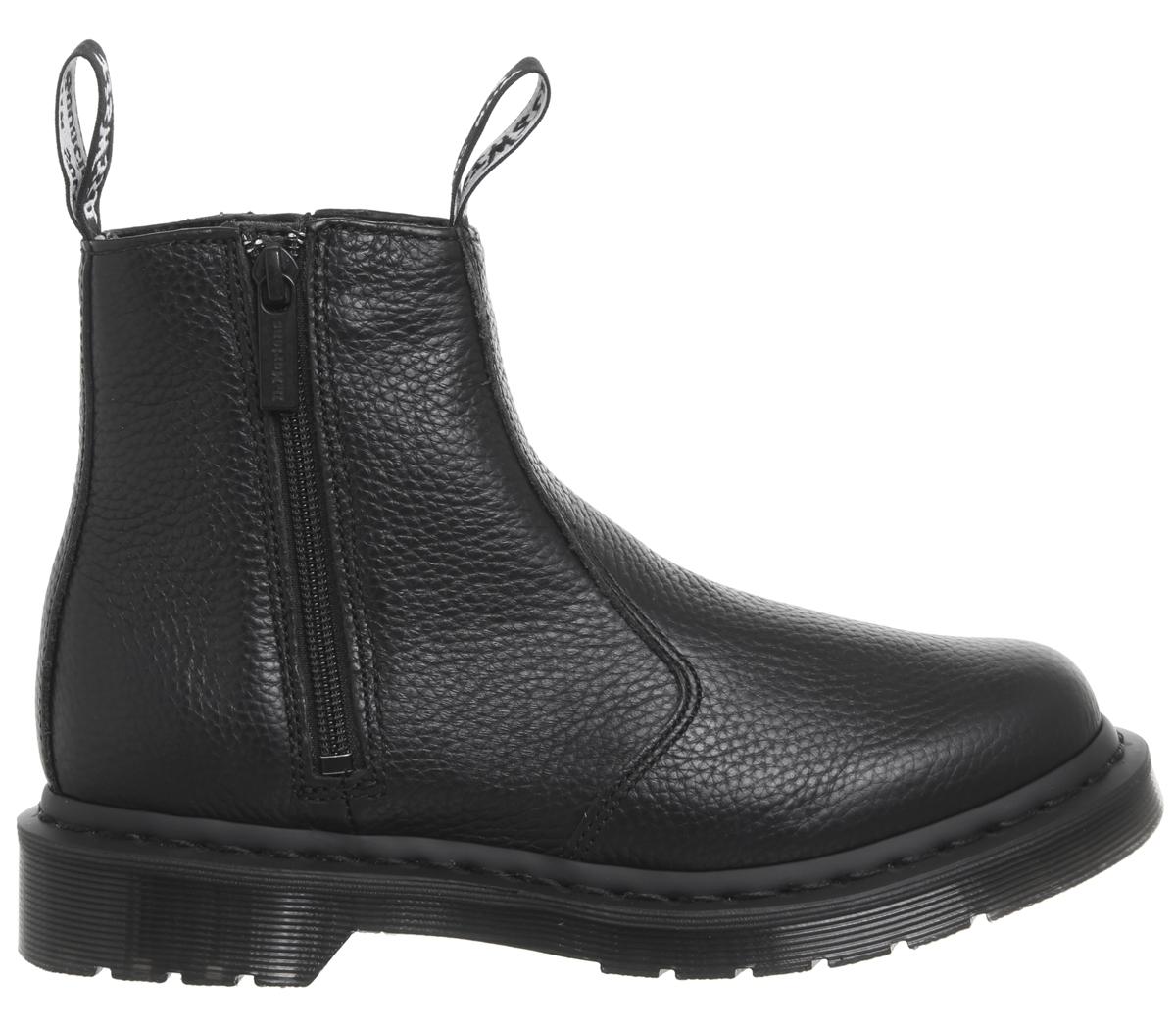 dr martens black 2976 zip chelsea boots