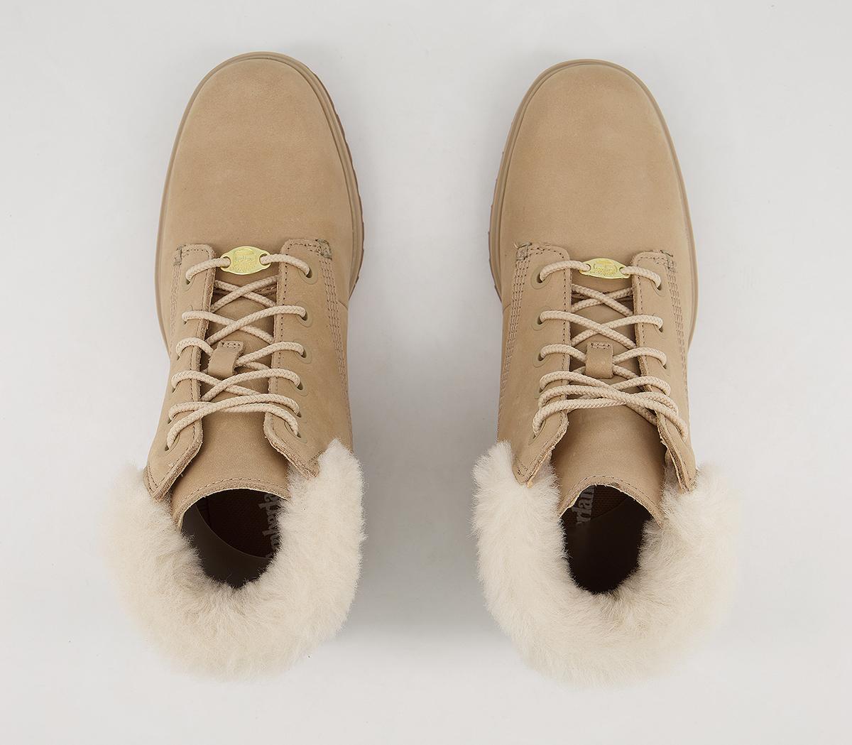 timberland 6 inch slim fur cuff boots medium grey suede