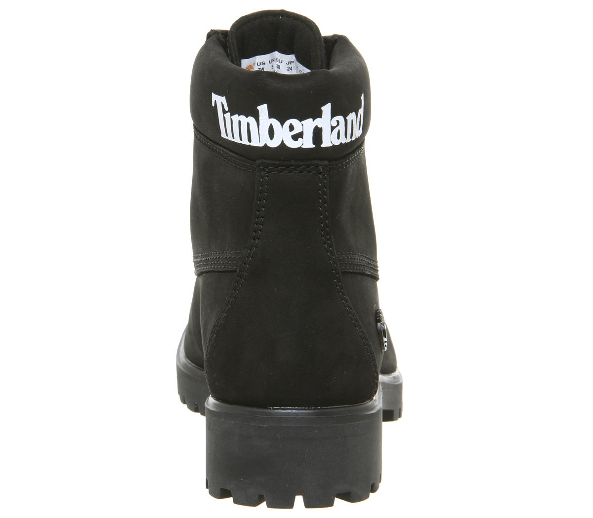 timberland slim 6 inch logo boots black