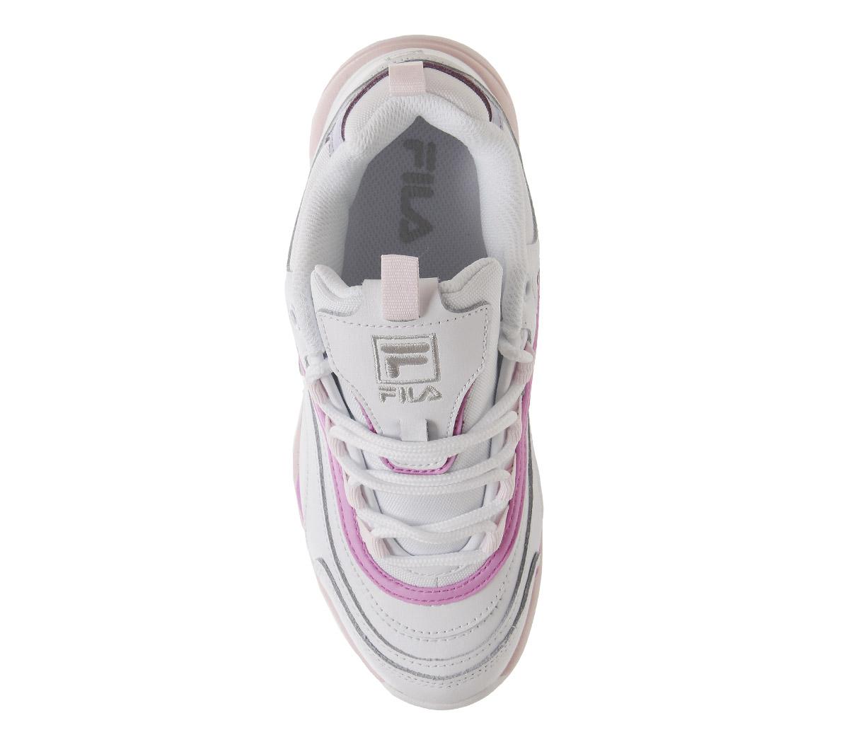 fila ray trainers white heavenly pink purple