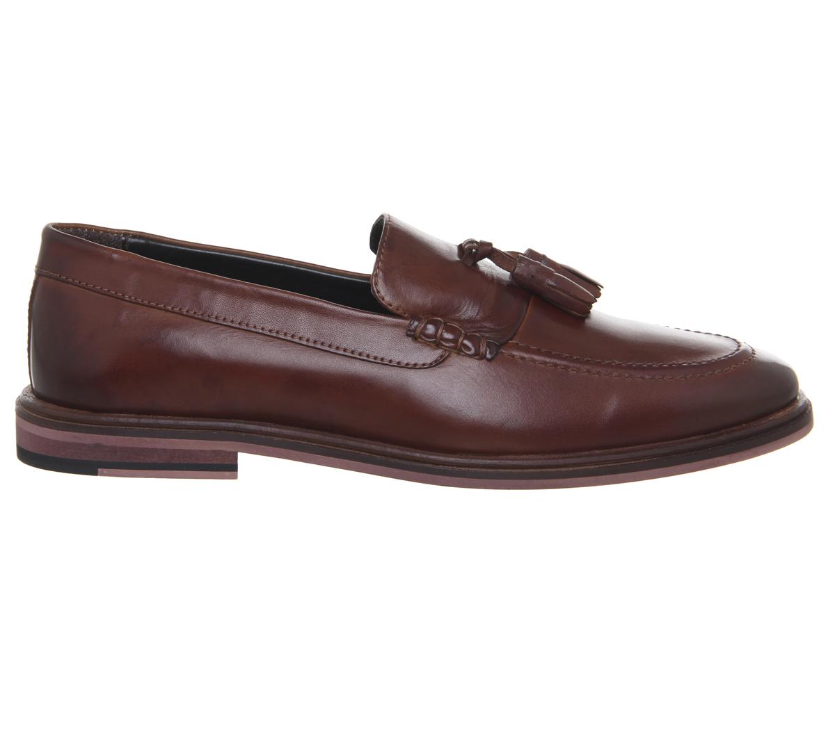Walk London West Tassel Loafers Brown Leather - Men’s Smart Shoes