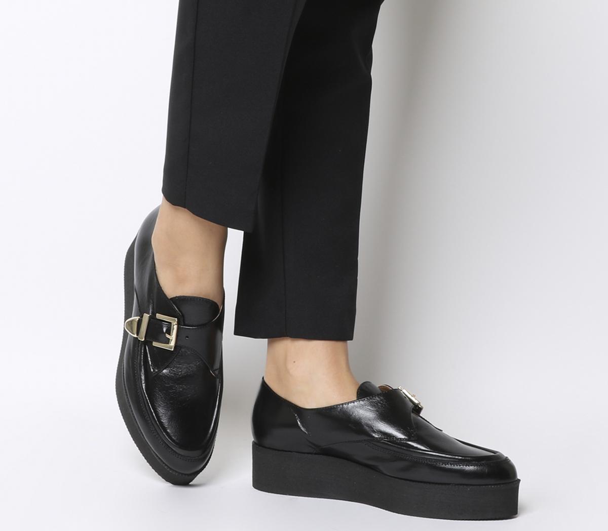 Office Fab Creeper Shoes Black Groucho Leather Flat Office Fab Creeper Shoes Black Groucho Leather Flat