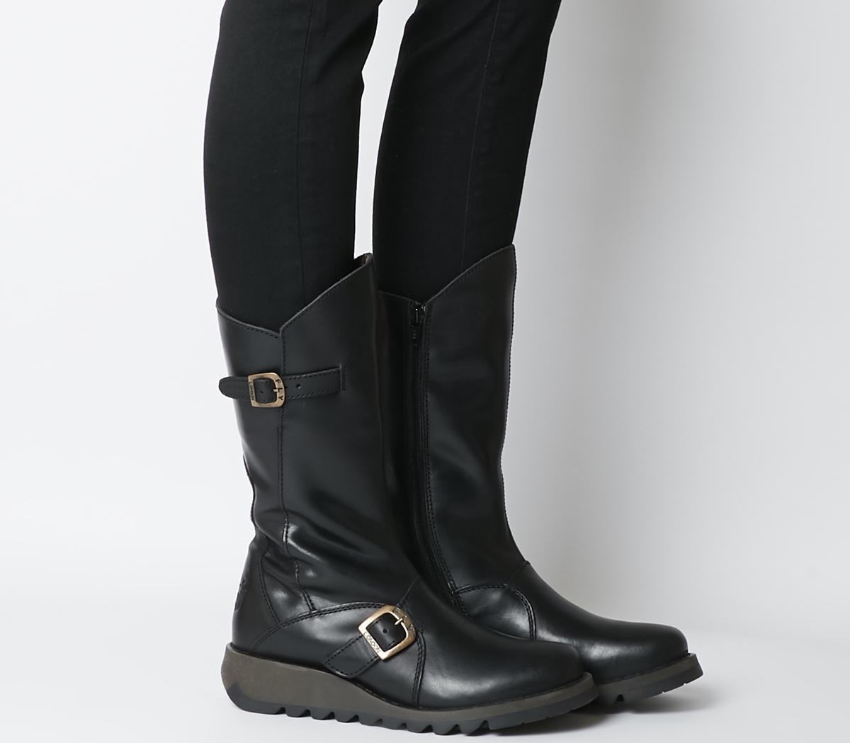 Fly London Mes Black - Knee High Boots