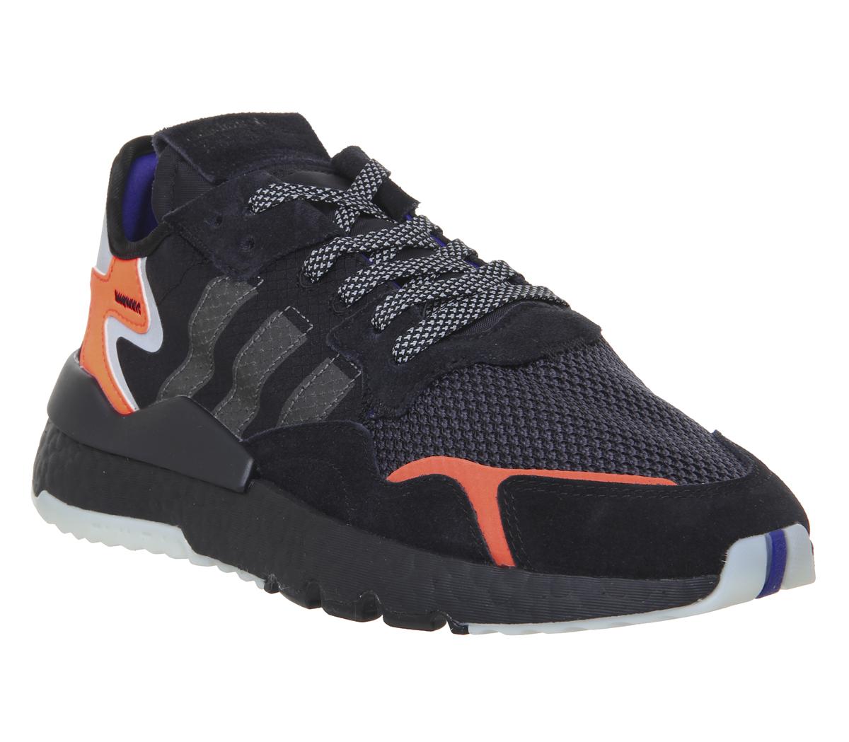 Adidas Nite Jogger Boost Trainers Core Black Carbon Active Blue