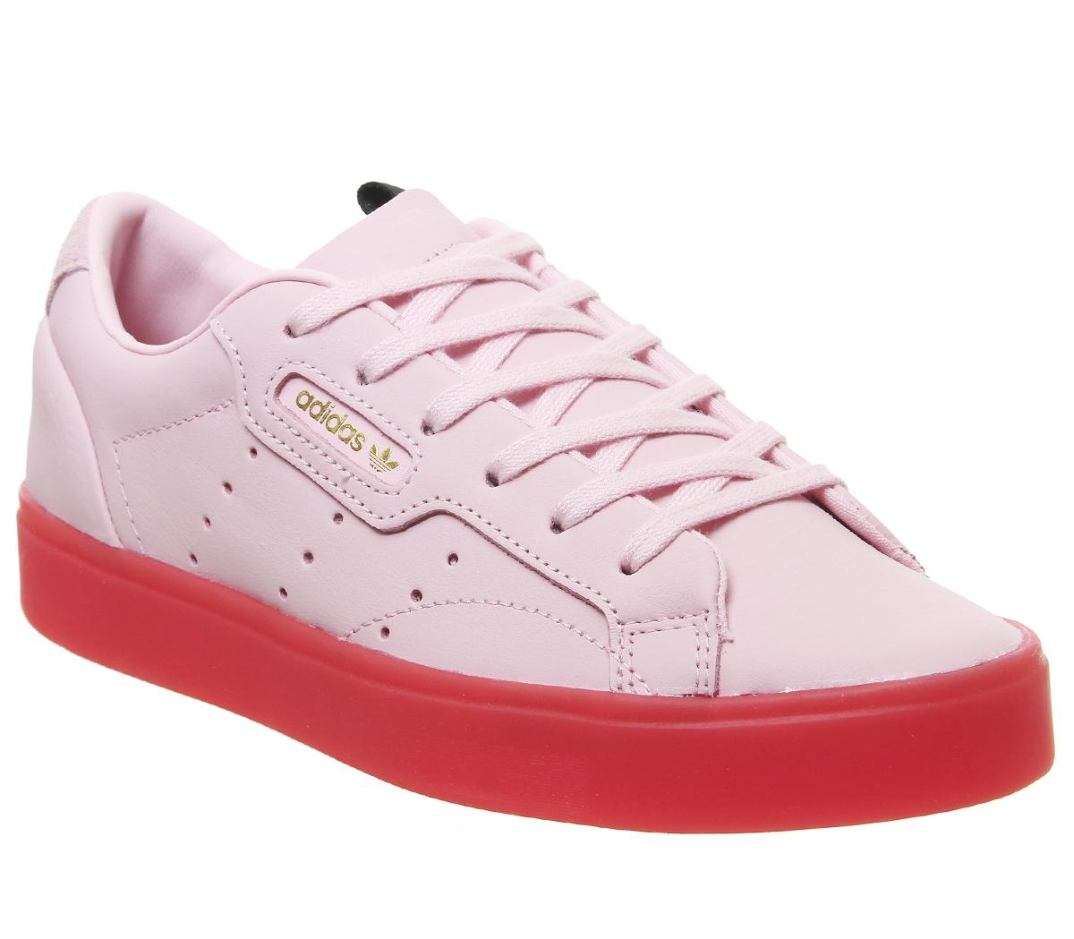 adidas pink leather trainers