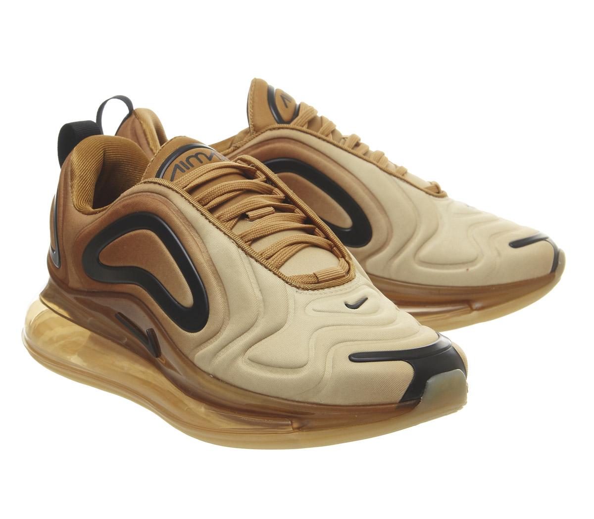 nike air max 720 wheat black & gold
