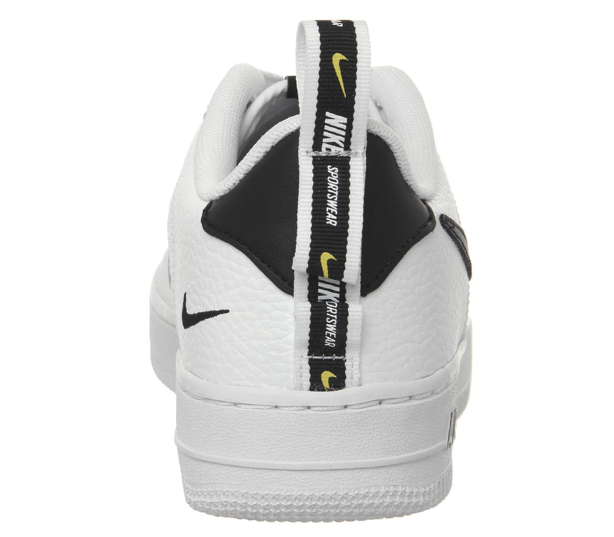 nike air force 1 lv8 gs trainers white white black tour yellow