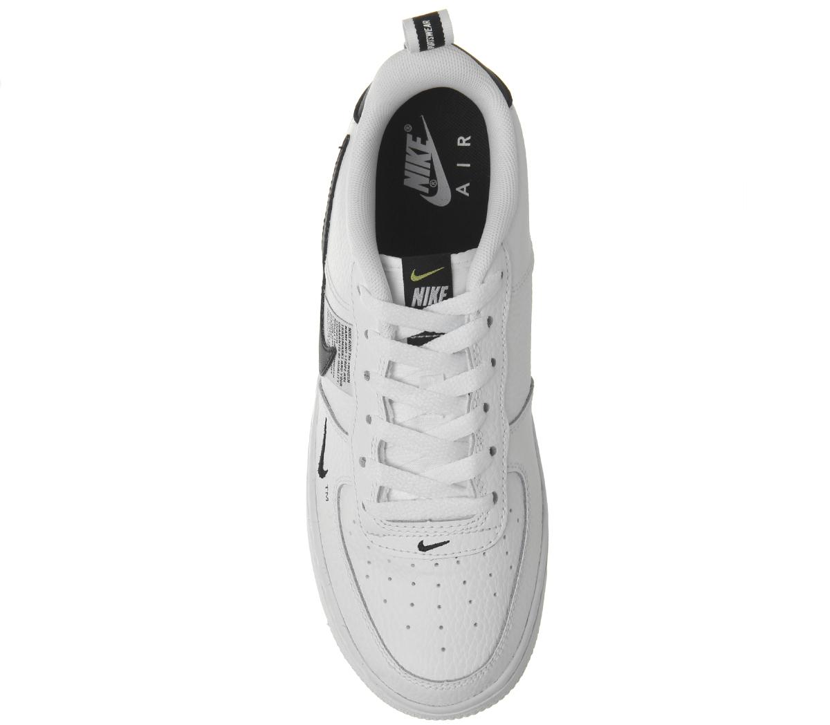nike air force 1 lv8 gs trainers white white black tour yellow