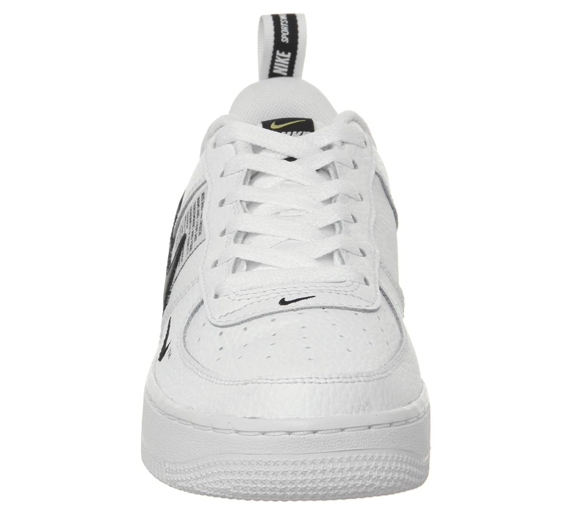 nike air force 1 lv8 gs trainers white white black tour yellow