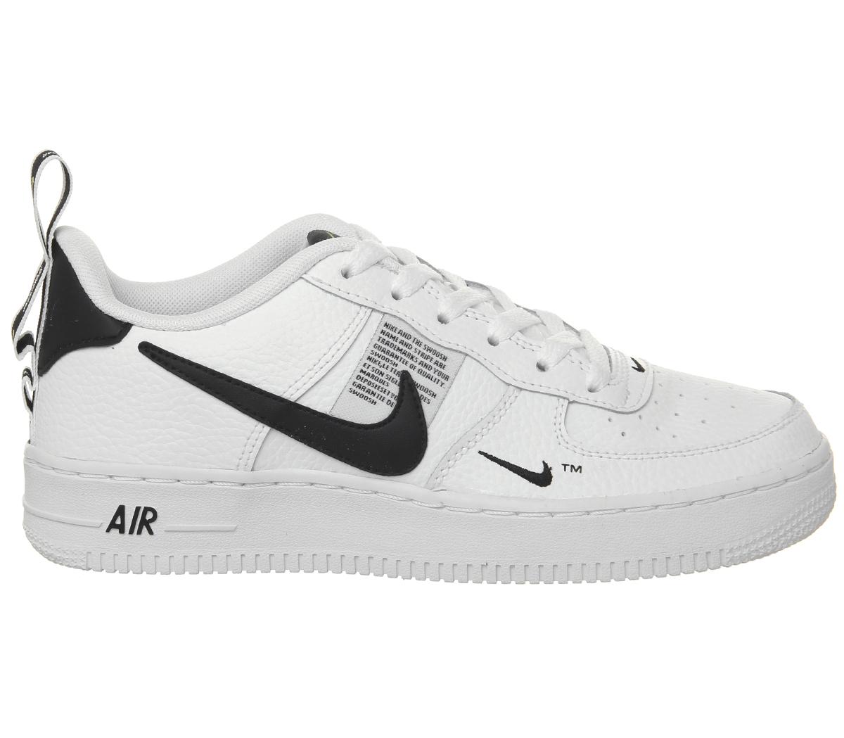 nike air force 1 lv8 gs trainers white white black tour yellow