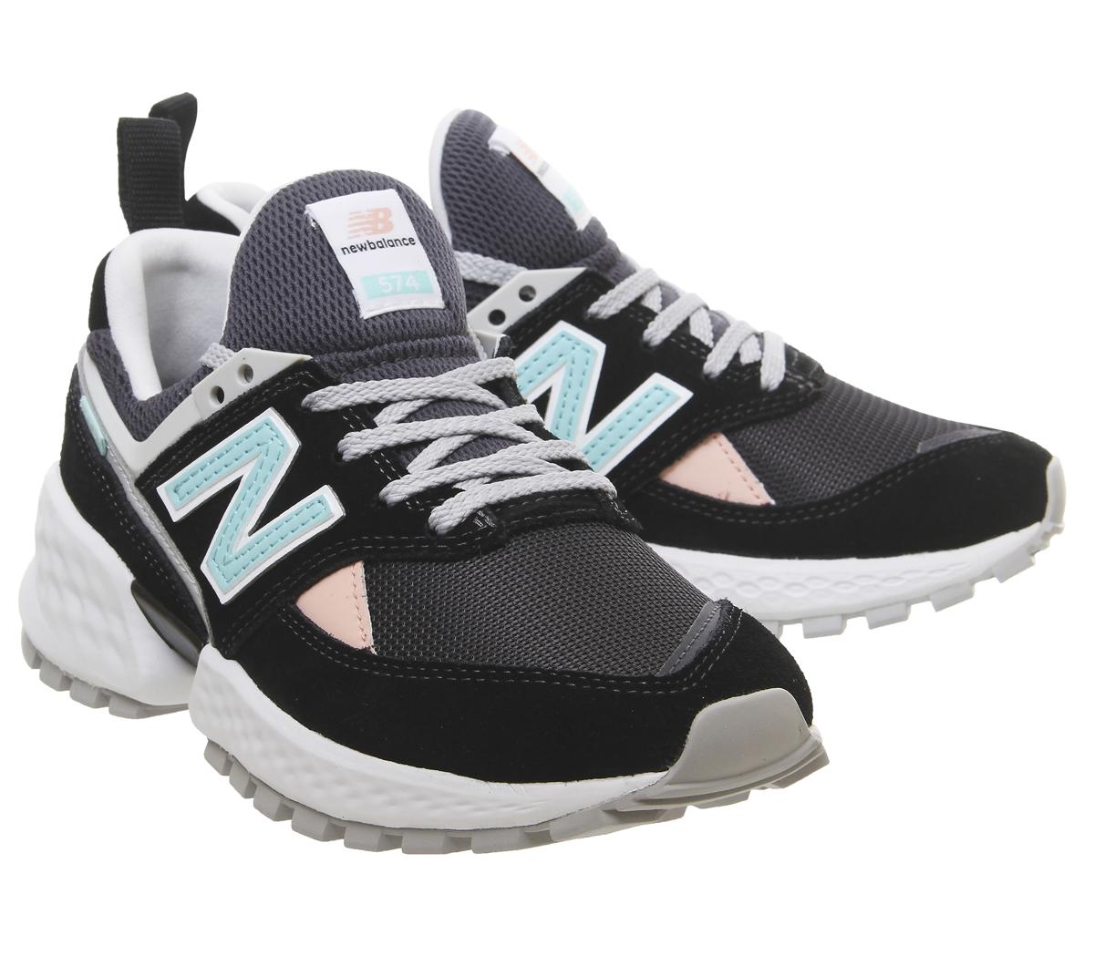 black and white new balance trainers