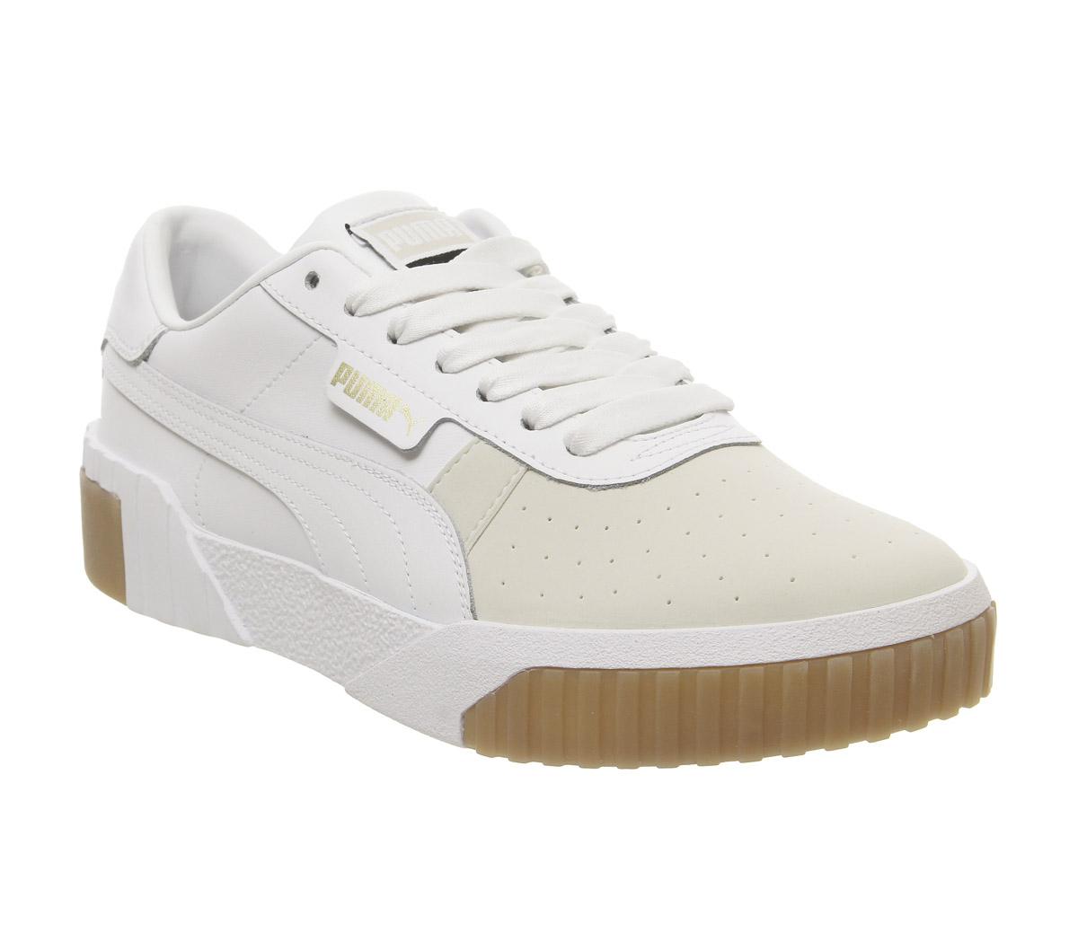 puma exotic cali trainers with gum sole in white