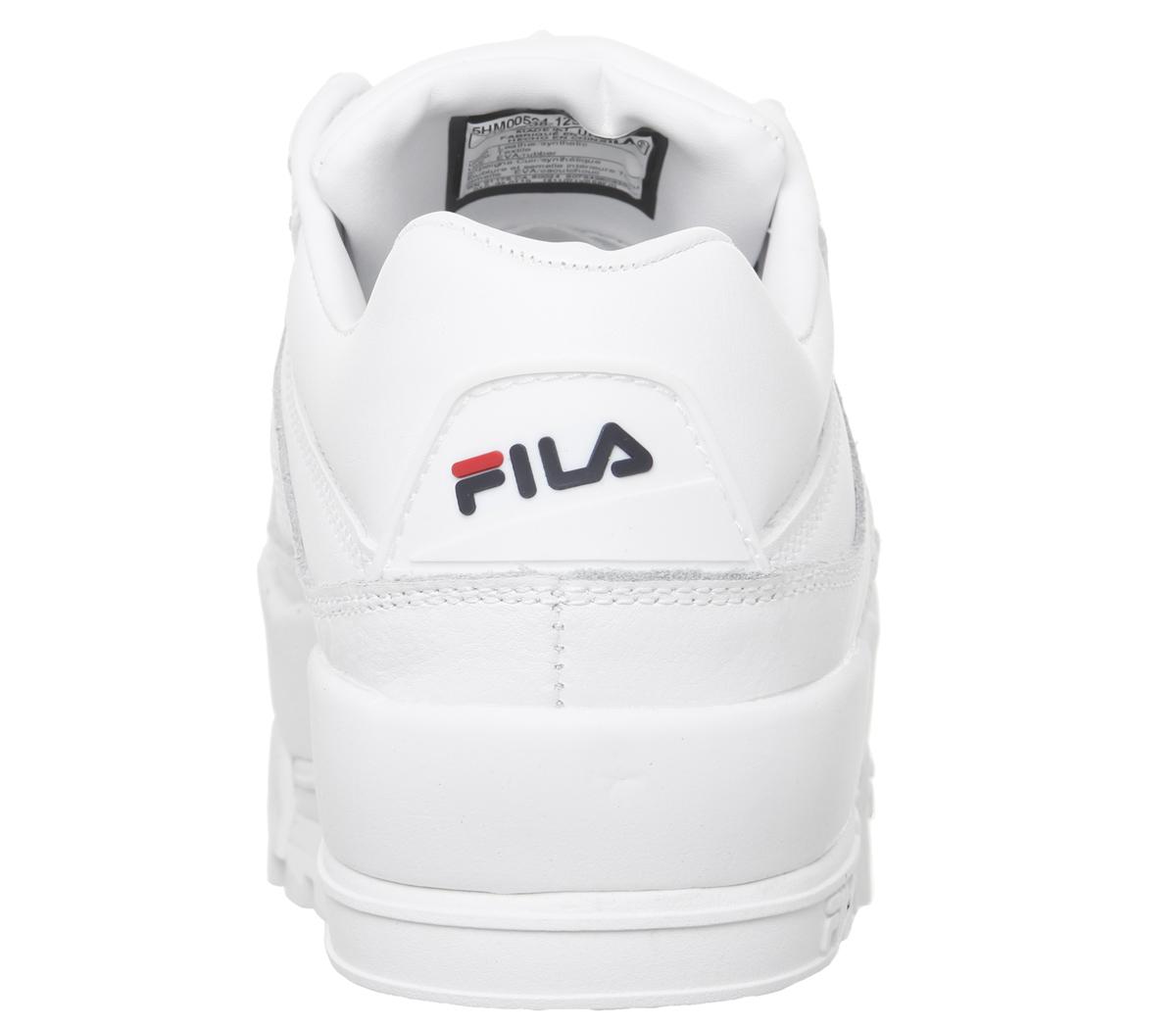 fila white trailblazer leather big logo trainers