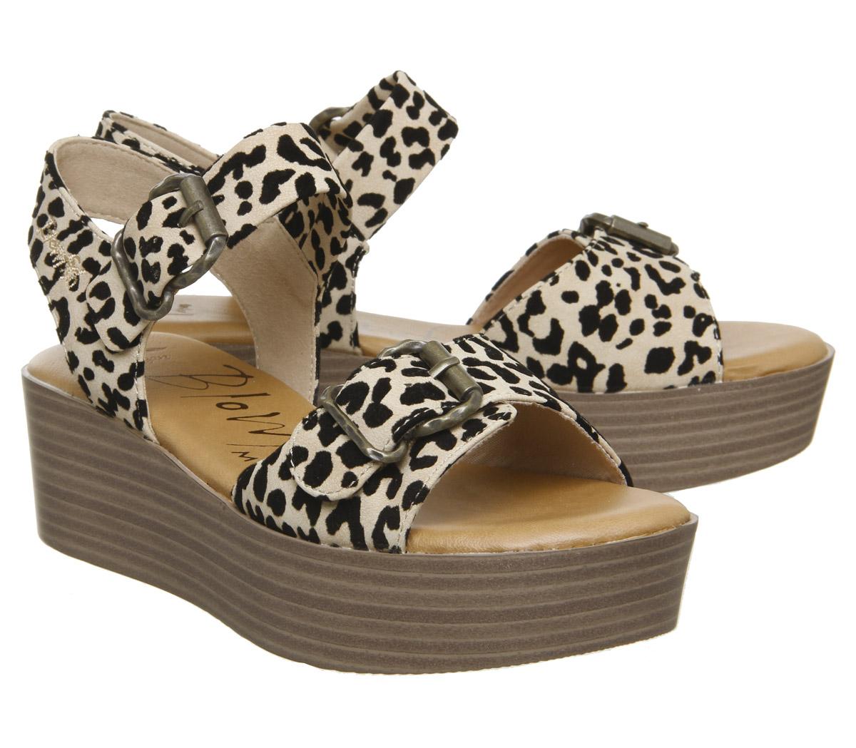blowfish sandals leopard