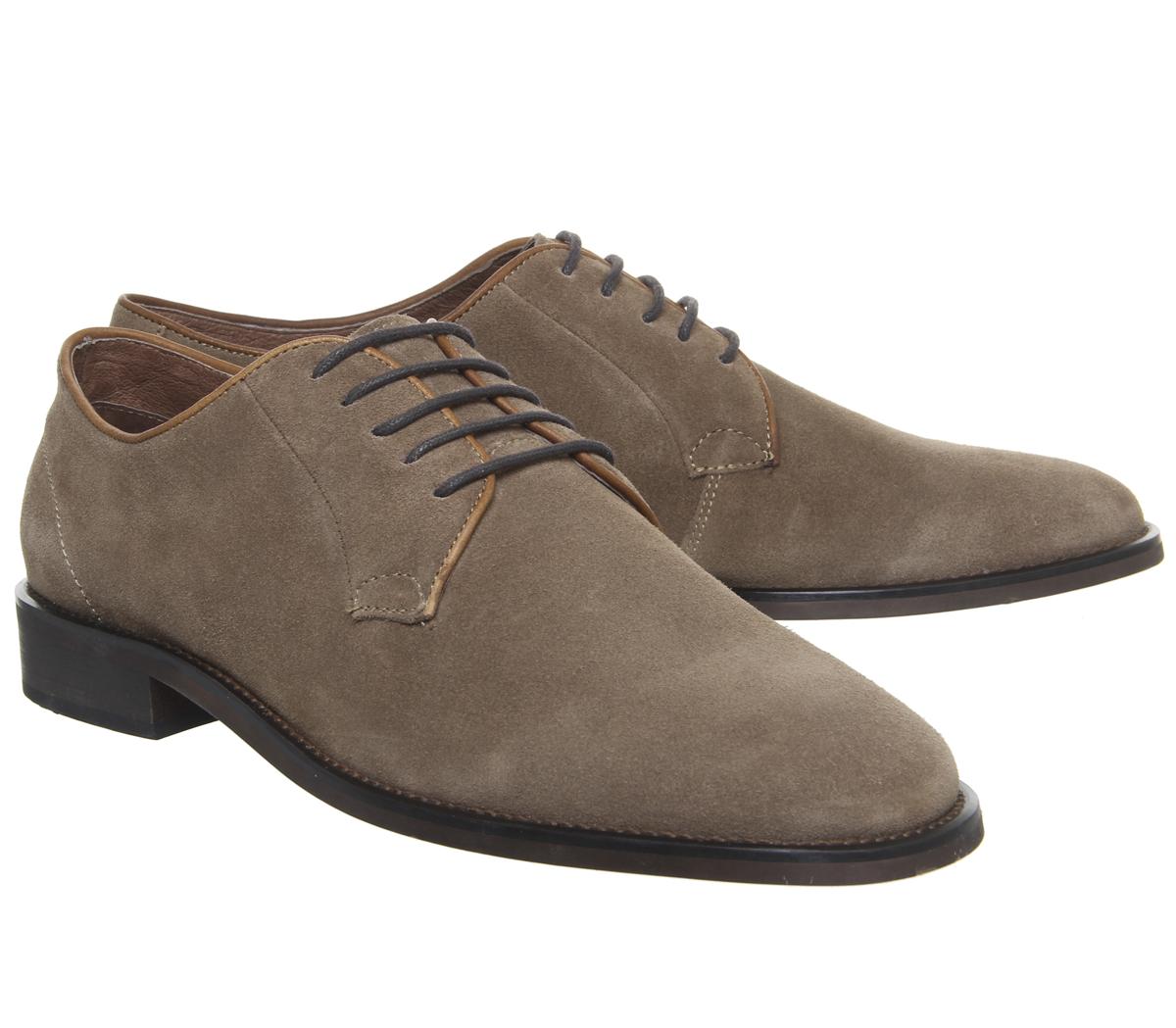 Office Lychee Derby Shoes Brown Suede Casual