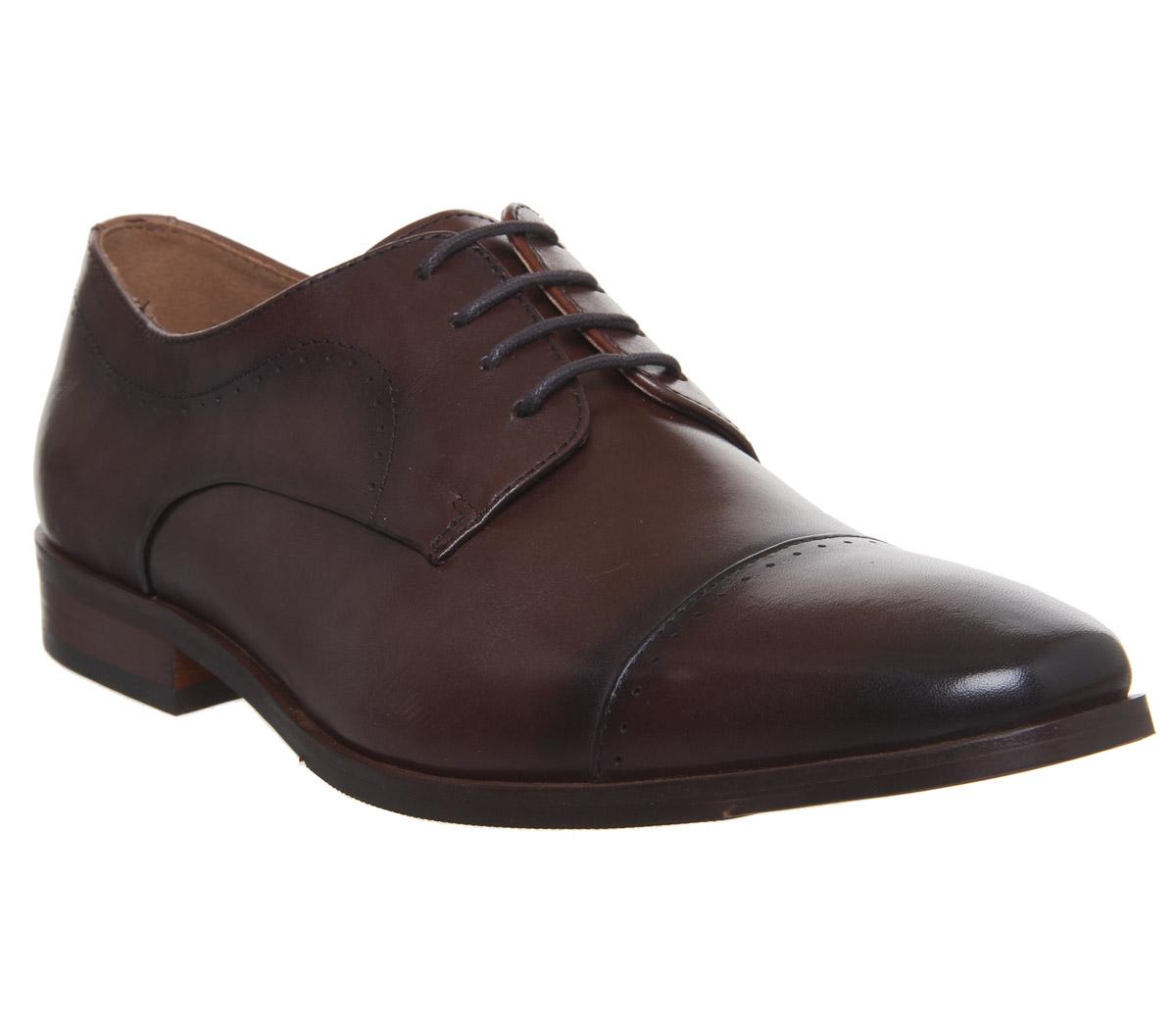 Office Look Toe Cap Shoes Brown Leather - Men’s Smart Shoes