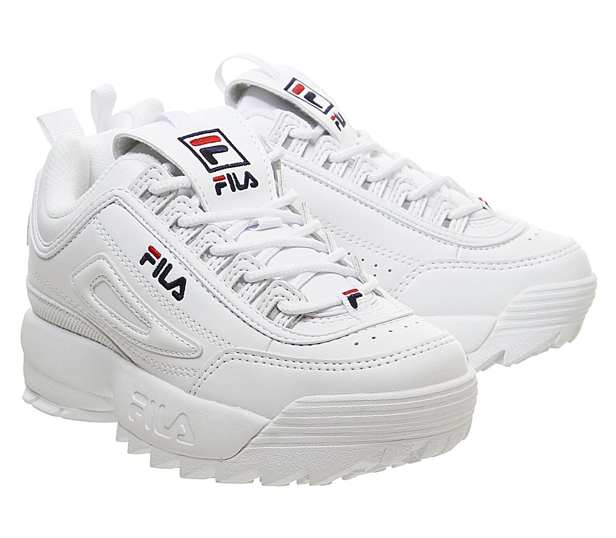 Fila Disruptor II Kids White Fila Navy Fila Red - Unisex
