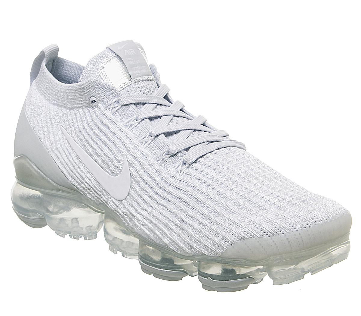 Nike Vapormax Air Vapormax Flyknit 3 Trainers White White Pure Platinum Unisex Sports