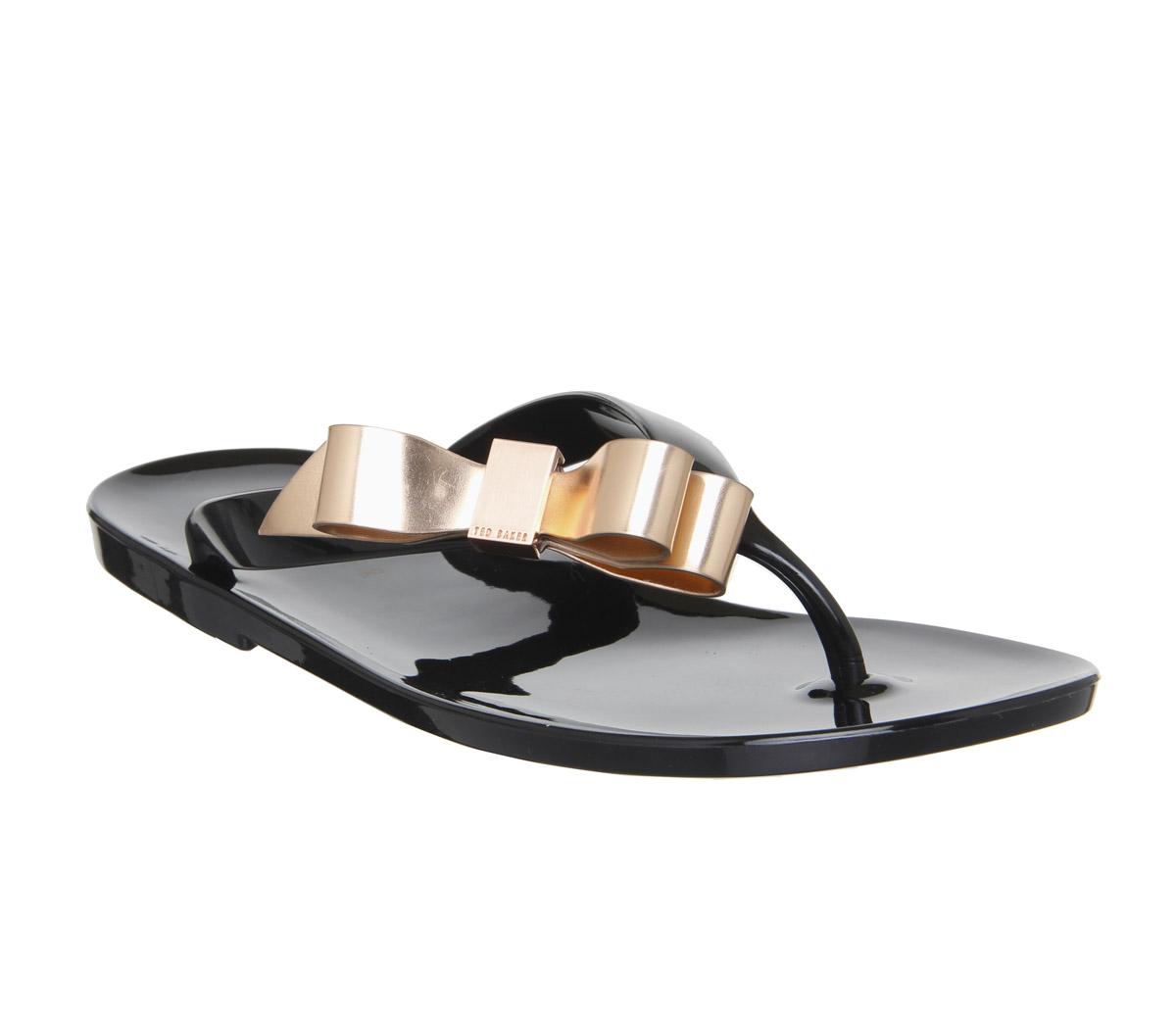 rose gold flip flops ted baker