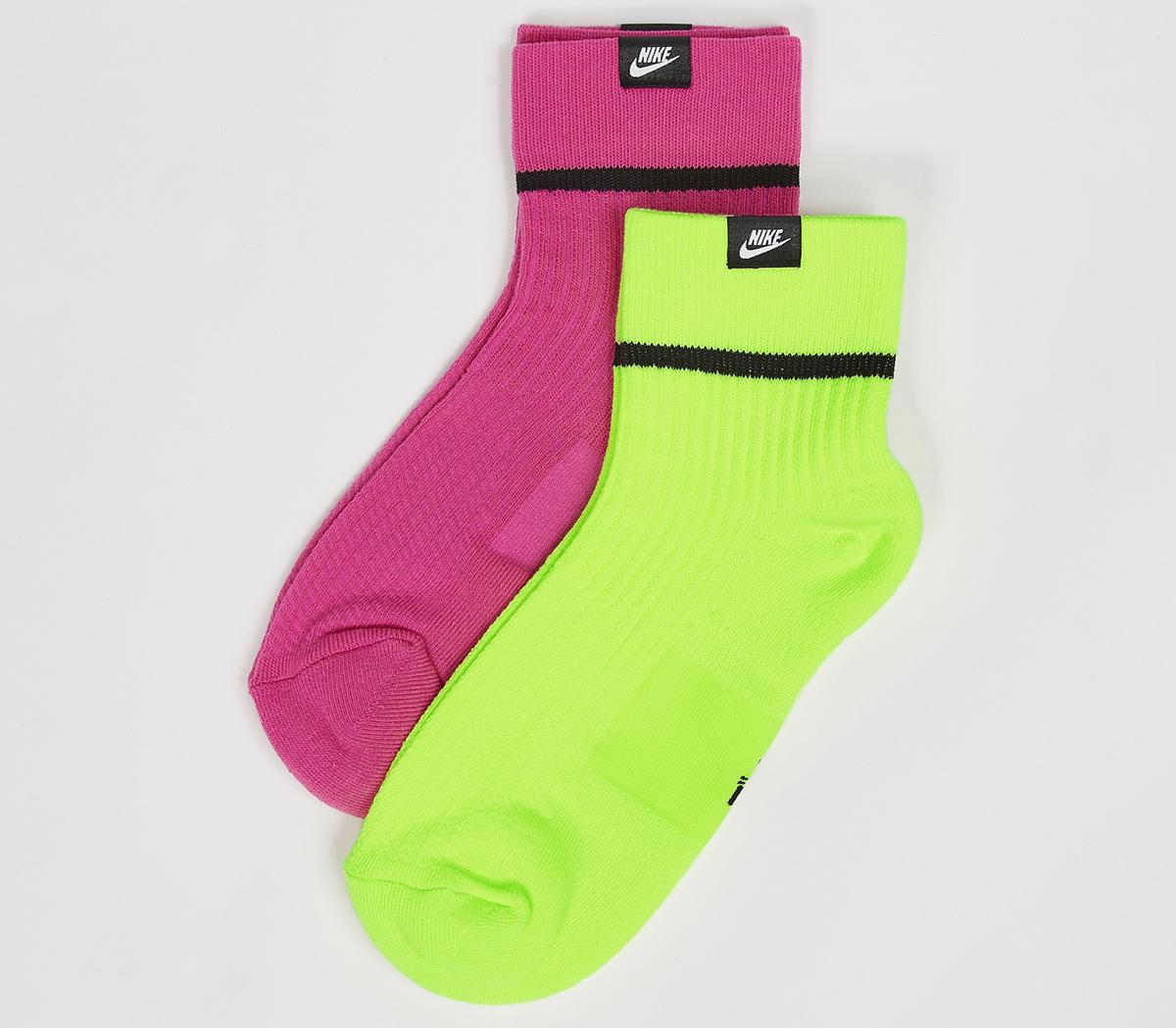 Nike Sneaker Sox Ankle 2 Pairs Pink 