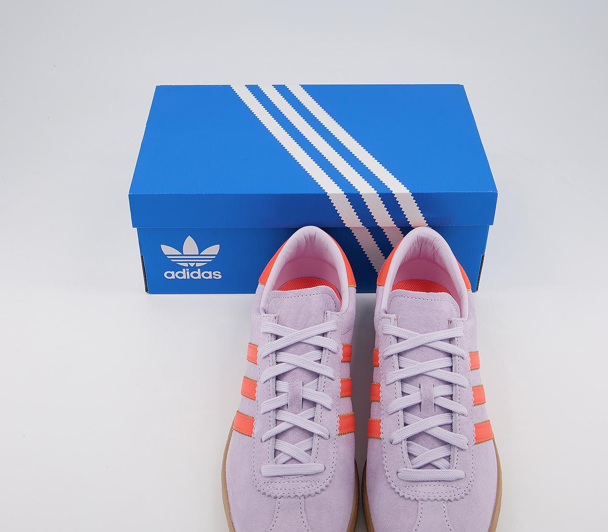 adidas Stadt Trainers Purple Tint Signal Coral Shock Yellow - Unisex Sports