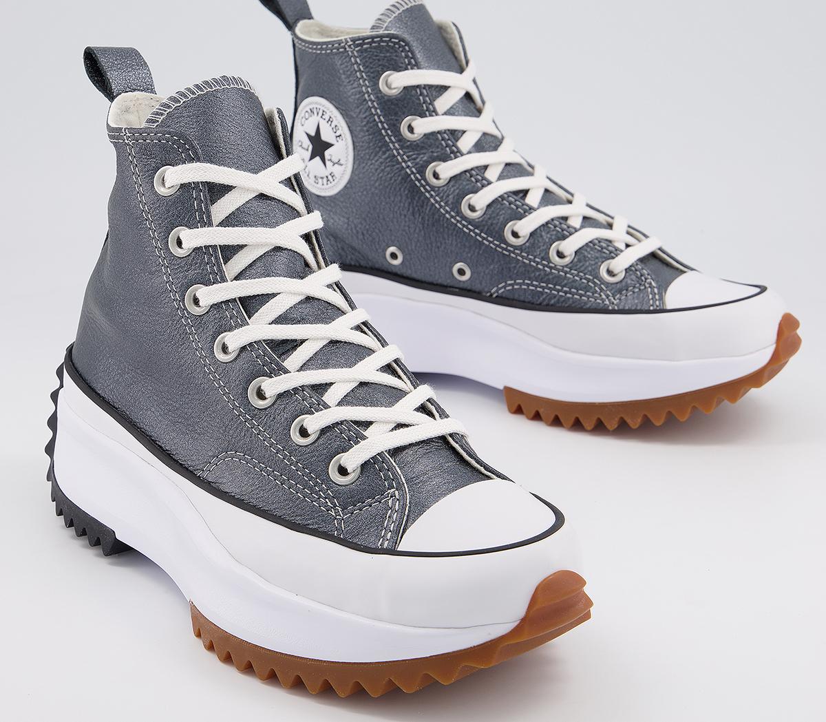 Converse Run Star Hike Trainers Egret Pearl Leather White Black - His ...