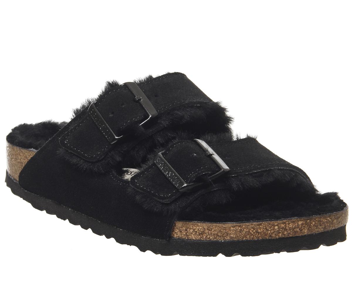 BIRKENSTOCK Arizona Shearling Sandals Black - Women’s Sandals