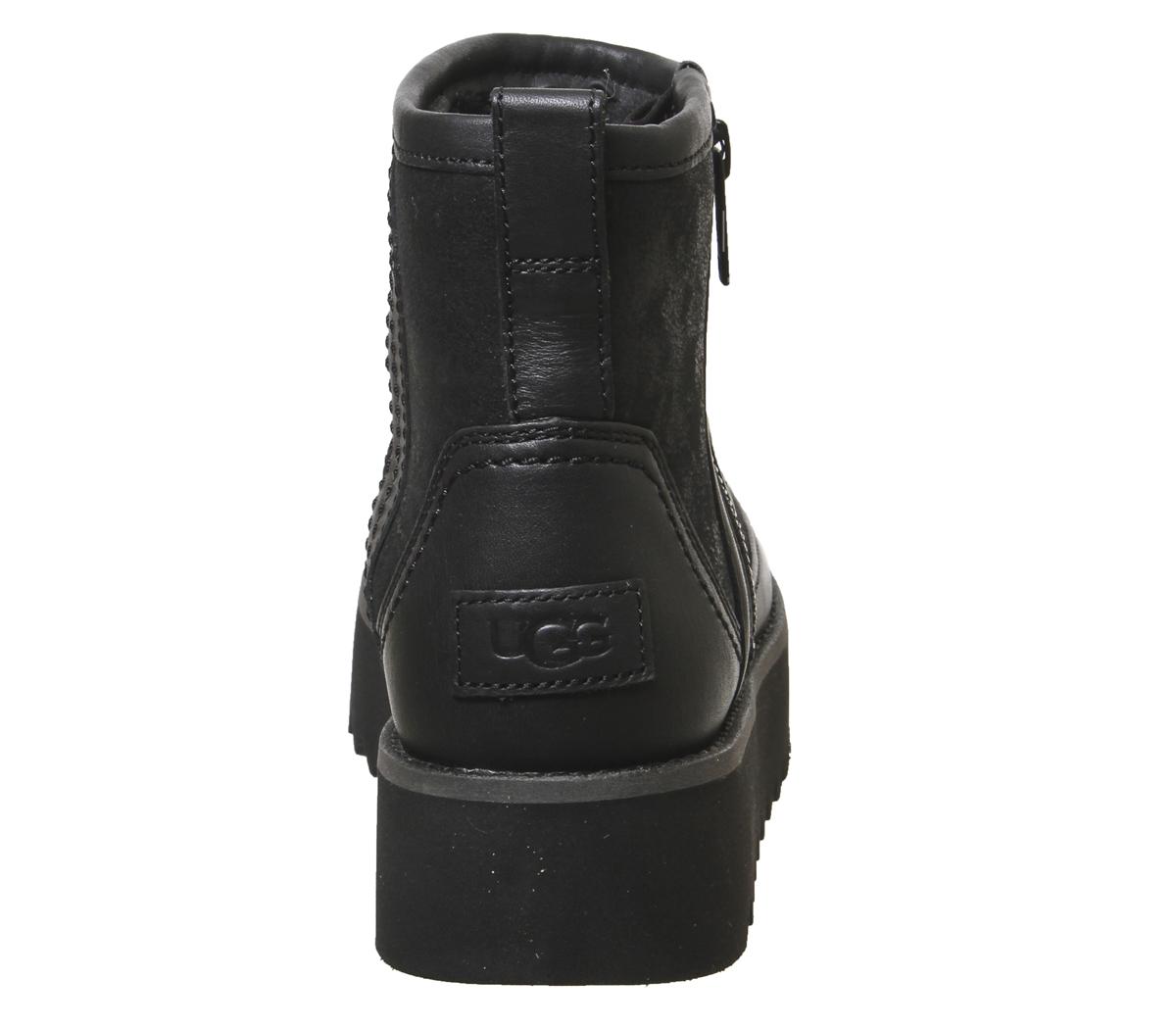 UGG Classic Rebel Biker Mini Boots Black - Ankle Boots
