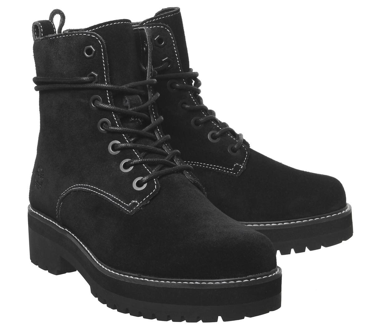 timberland lux stack boots black hammer suede