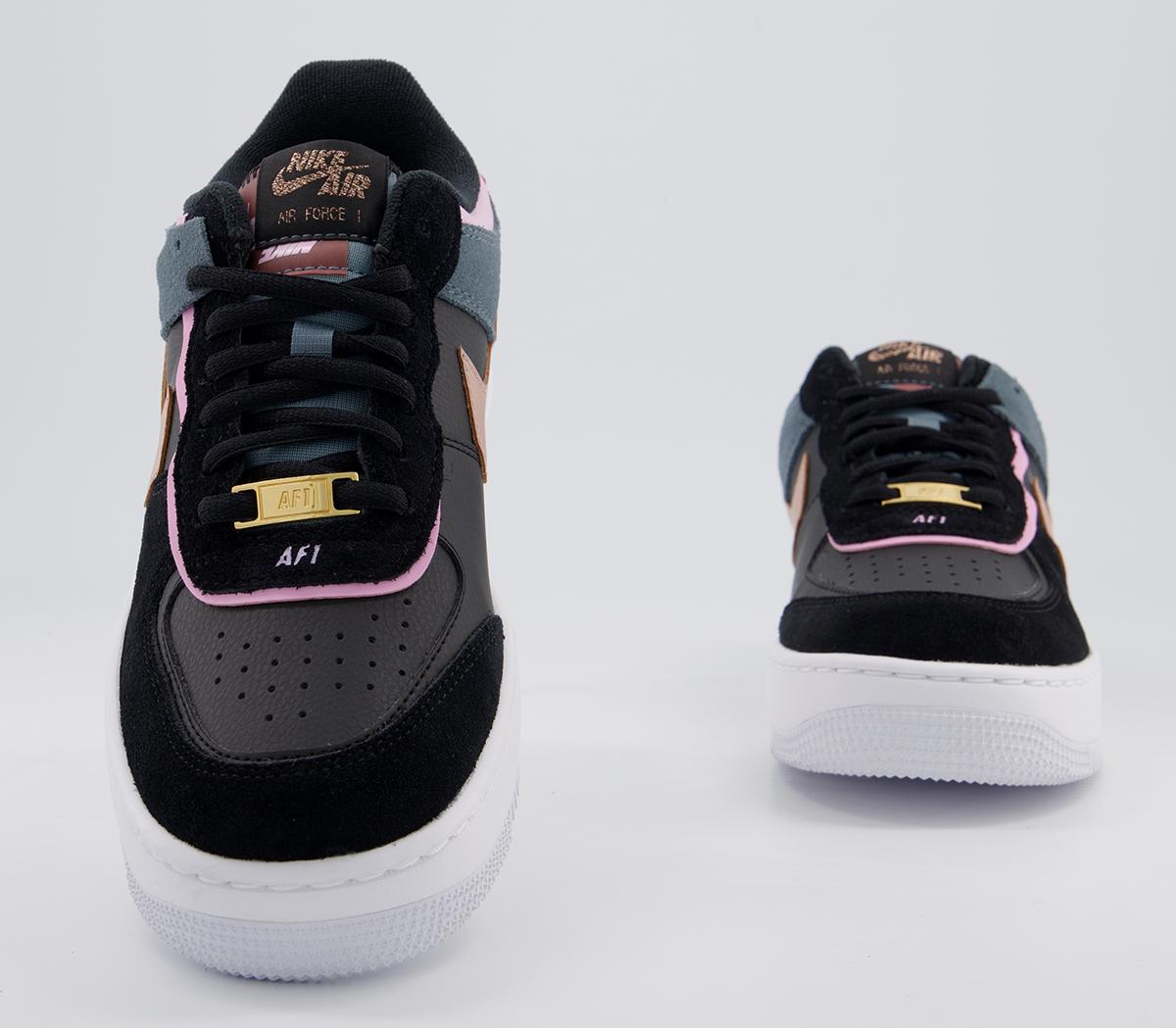 air force 1 shadow trainers black metallic red bronze light artic pink