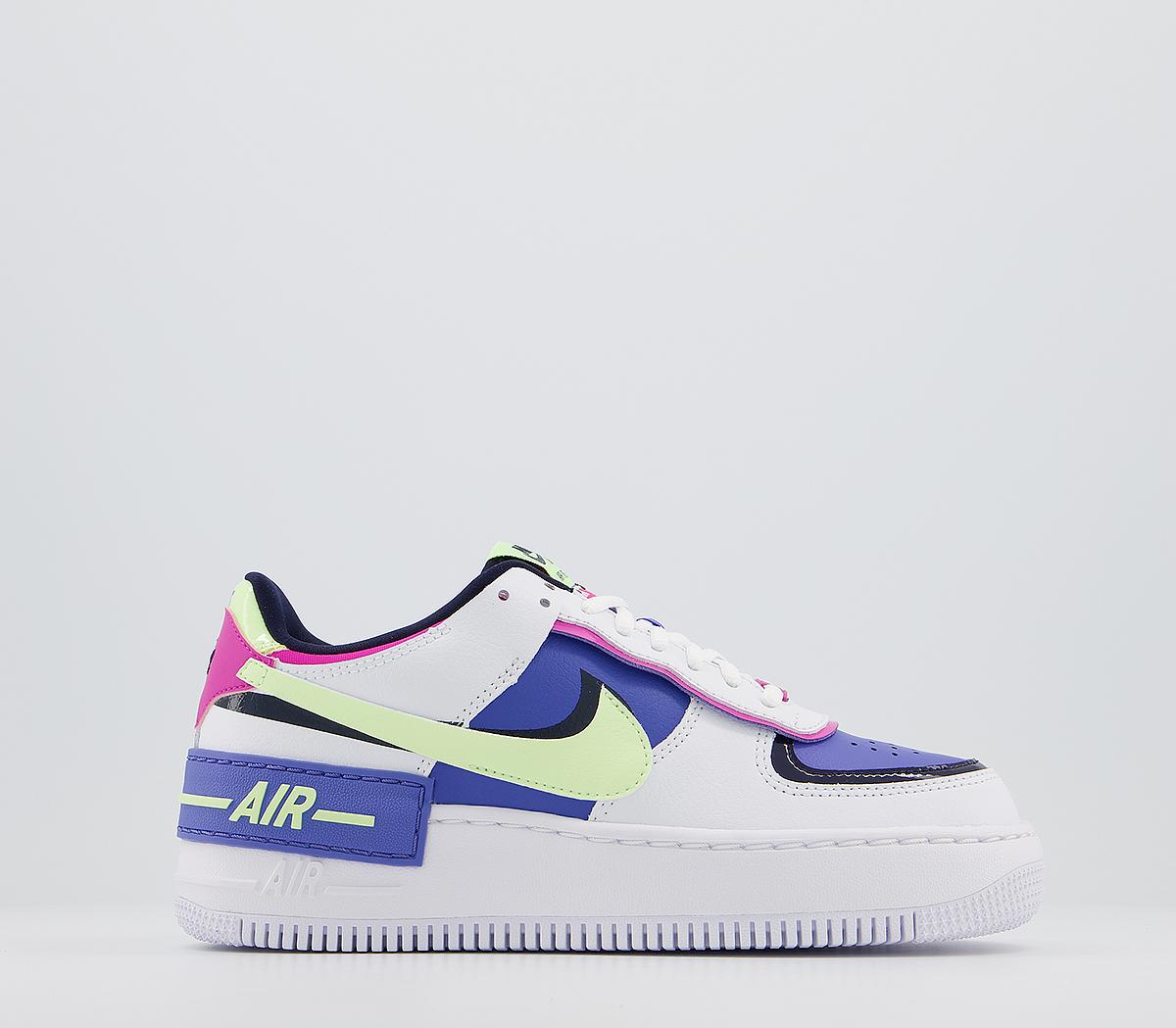 air force 1 shadow white barely volt sapphire fire pink blackened blue