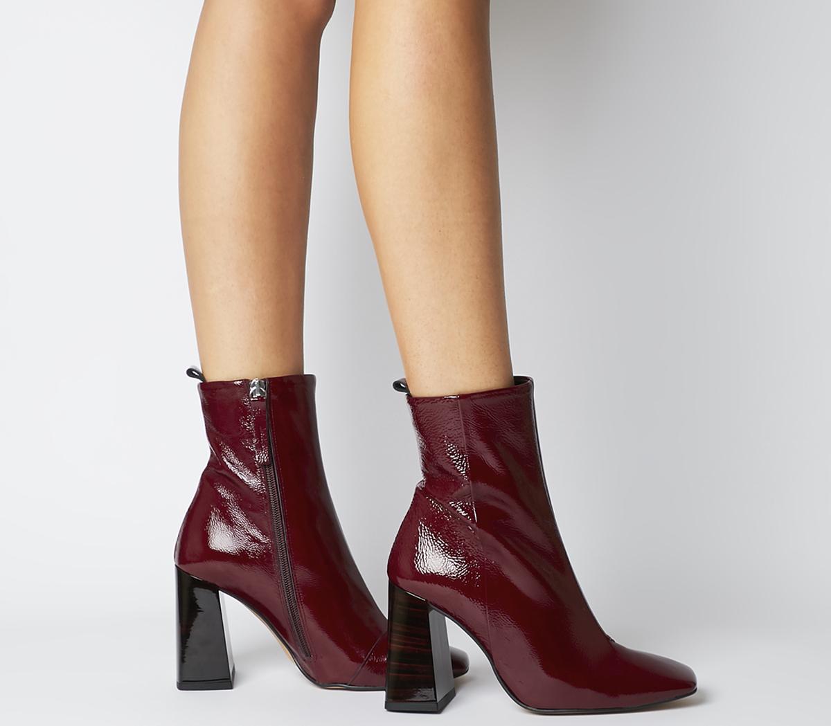 patent leather ankle boots womens