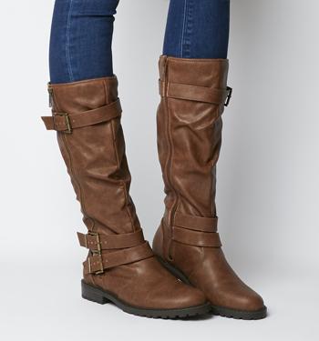 knee length leather boots sale