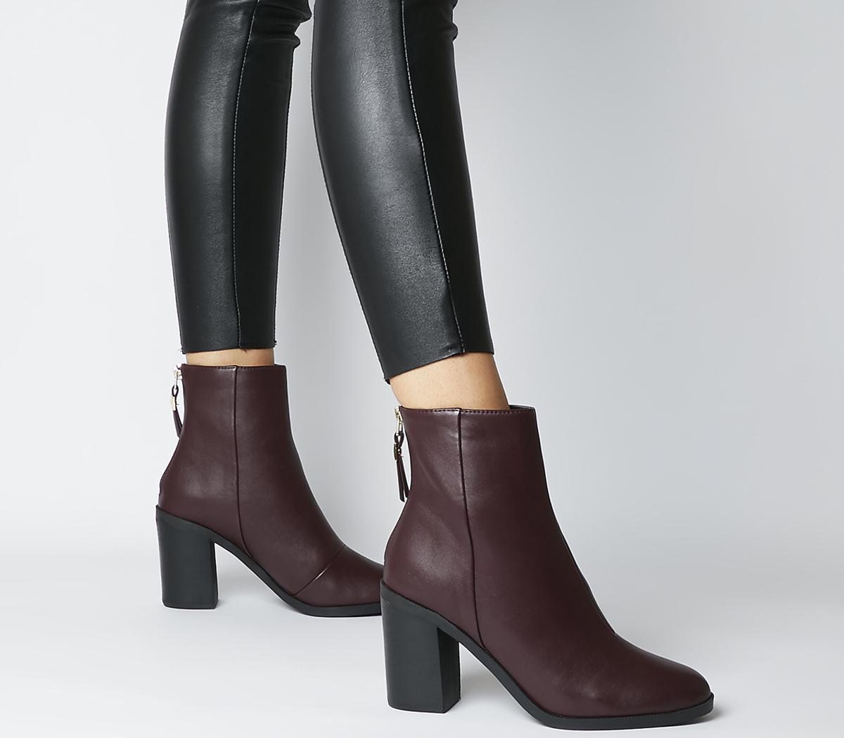back zip ankle boots