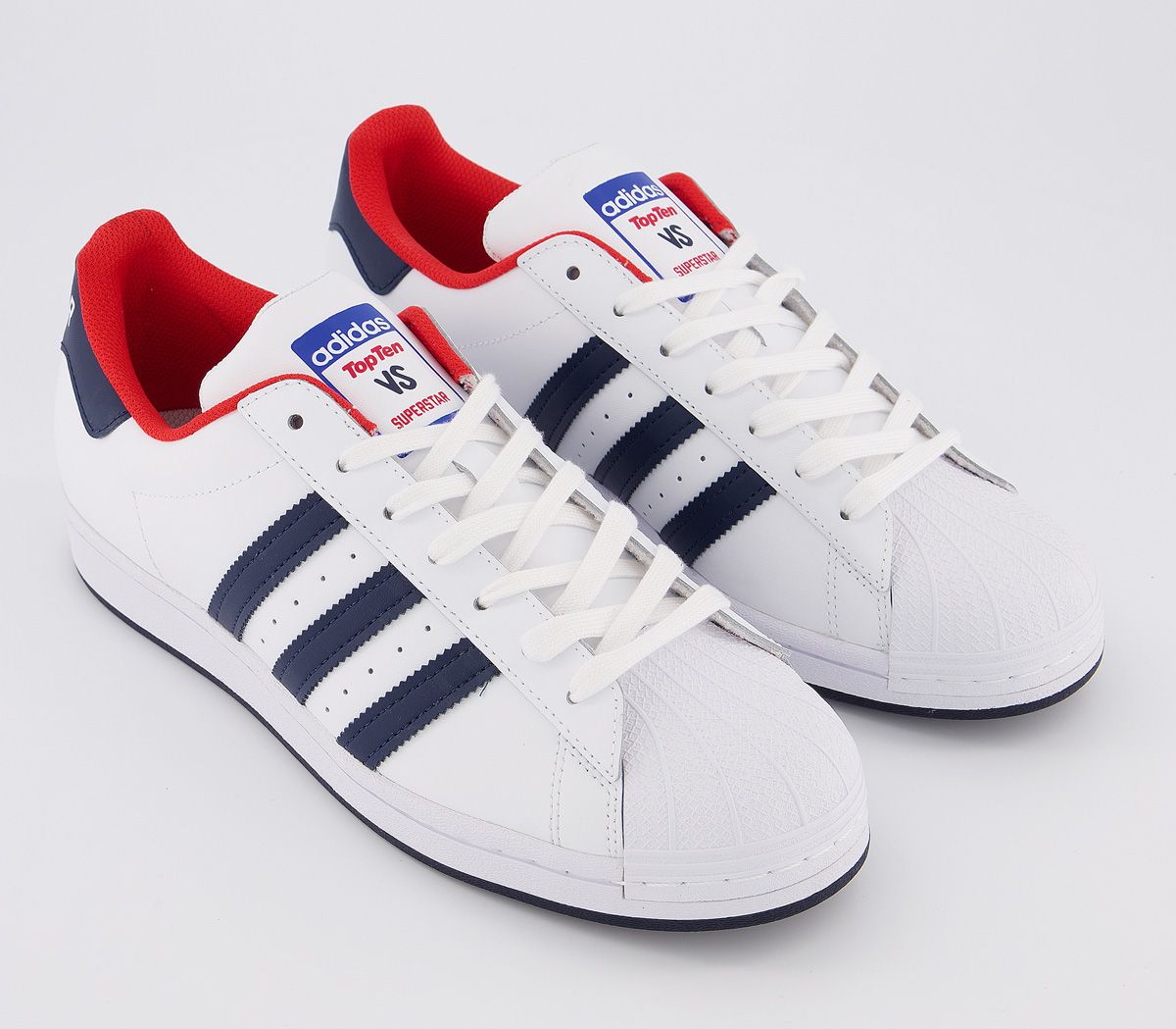 adidas Superstar Trainers White Navy Red - Hers trainers