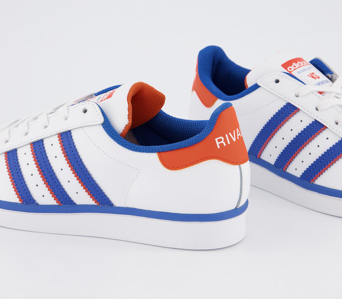 adidas superstar blue and orange stripes