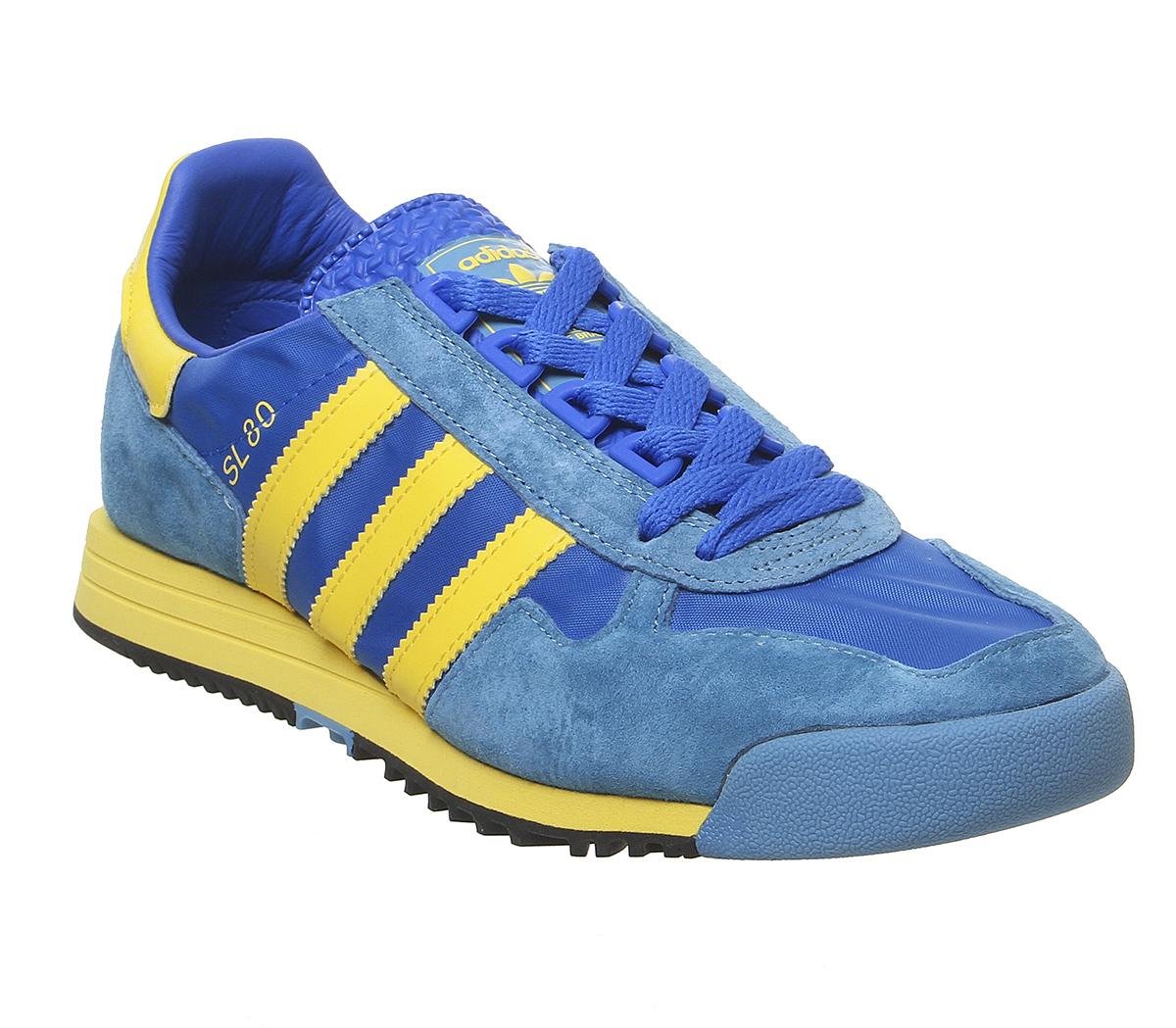 adidas Sl 80 Trainers Glory Blue Yellow Tactile Steel - His trainers