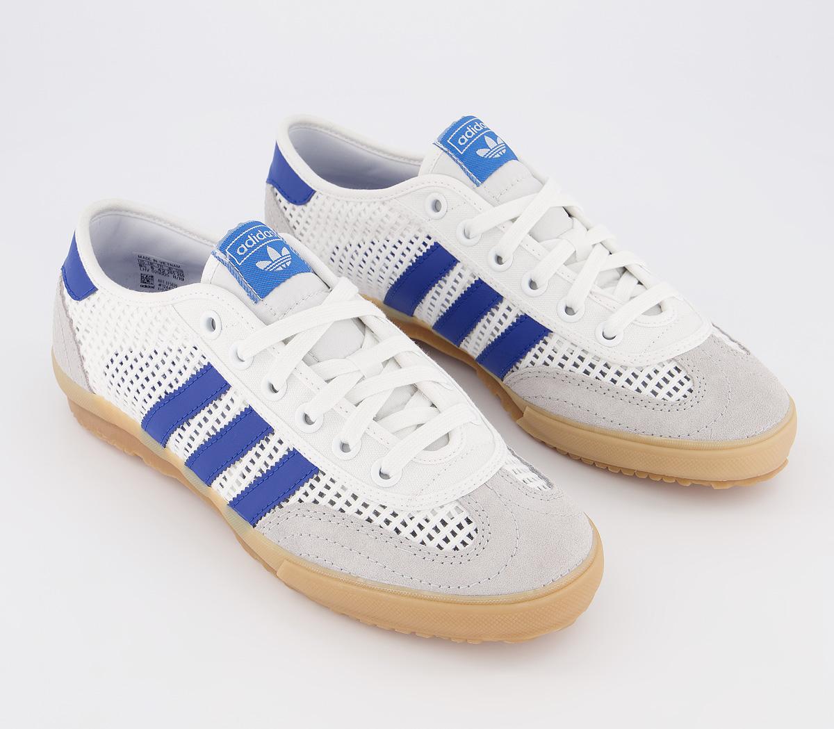 adidas Tischtennis Trainers White Grey Two Royal Blue - His trainers