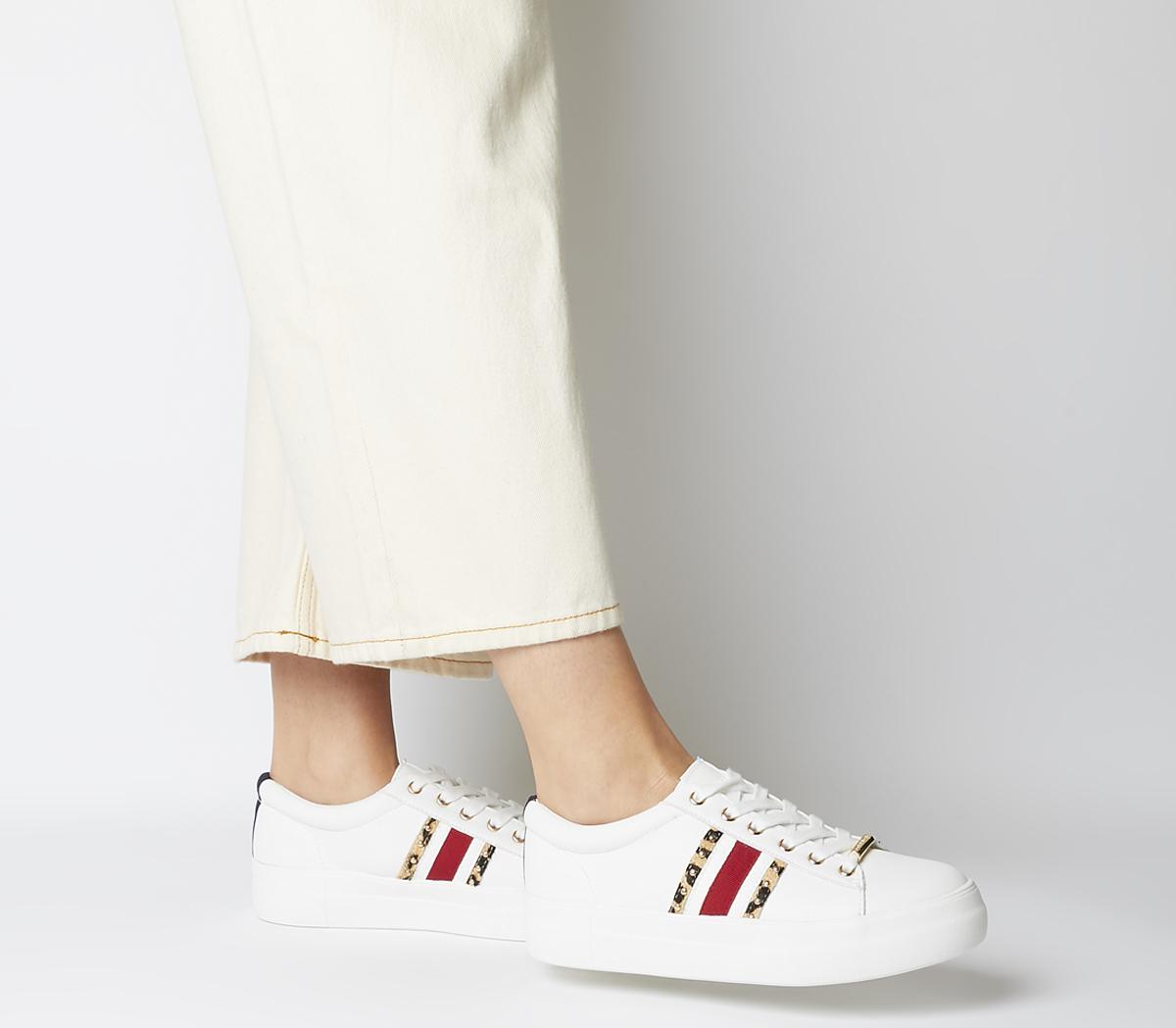 Office Freestyle Lace Up Trainers White Red Navy Fashion Trainers Office Freestyle Lace Up Trainers White Red Navy Fashion Trainers