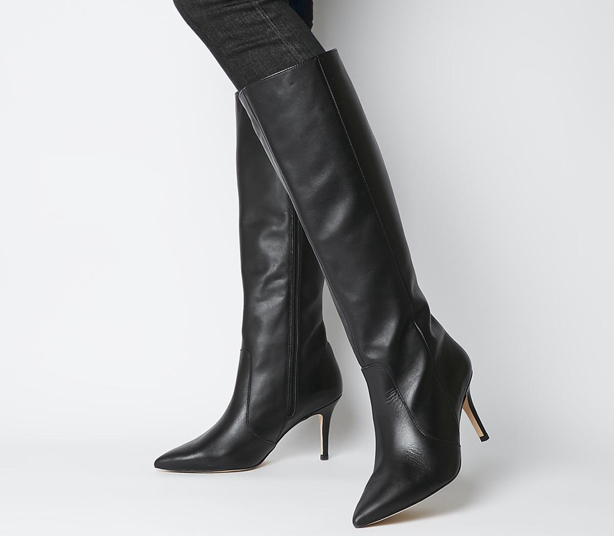 cheap black leather boots
