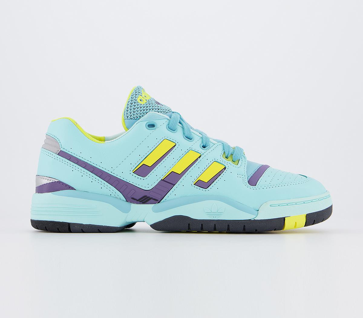 adidas Torsion Comp Trainers Clear Aqua Light Aqua Shock Yellow - Unisex Sports