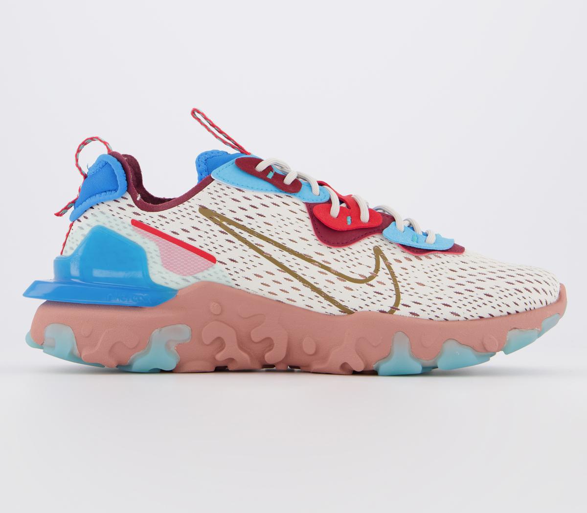 nike react vision trainers in light blue